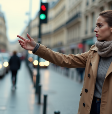 Taxi : Comment prendre un taxi de manière efficace et rapide en France ? Jeune femme signale un taxi dans une rue parisienne