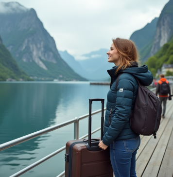 Geirangerfjorden : comment se rendre facilement à cet endroit incontournable en 2025 ? Femme souriante en randonnée près du fjord de Geiranger