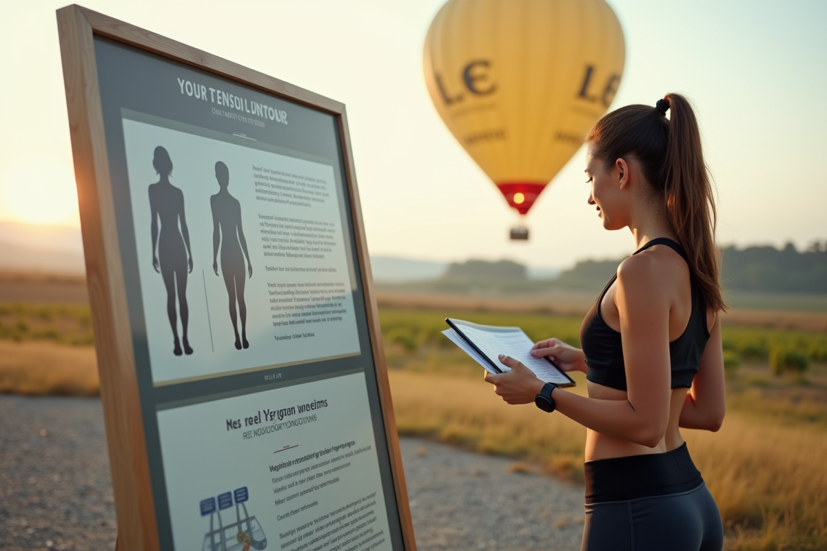 Jeune femme lisant panneau d