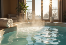 Jacuzzi intérieur dans un appartement parisien moderne