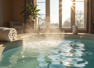 Les secrets des jacuzzis privatifs à Paris pour un moment de détente absolue Jacuzzi intérieur dans un appartement parisien moderne